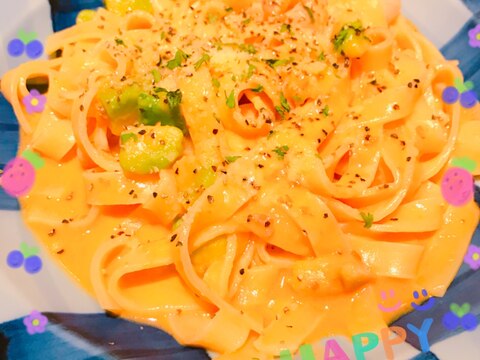 トマトクリームパスタ 〜フィットチーネ♪